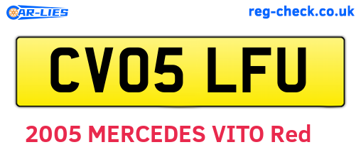 CV05LFU are the vehicle registration plates.