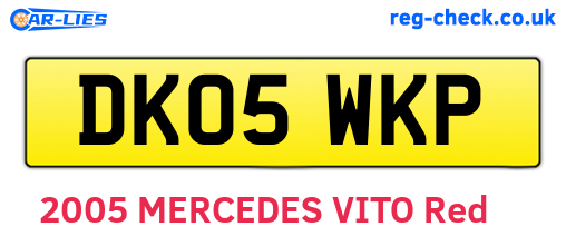 DK05WKP are the vehicle registration plates.