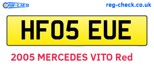 HF05EUE are the vehicle registration plates.