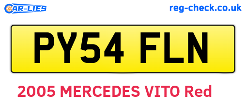 PY54FLN are the vehicle registration plates.