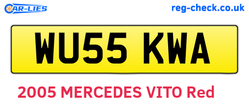 WU55KWA are the vehicle registration plates.