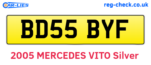 BD55BYF are the vehicle registration plates.