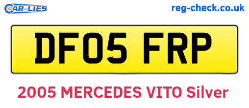 DF05FRP are the vehicle registration plates.
