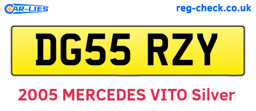 DG55RZY are the vehicle registration plates.
