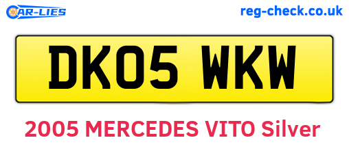 DK05WKW are the vehicle registration plates.