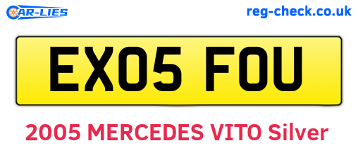 EX05FOU are the vehicle registration plates.
