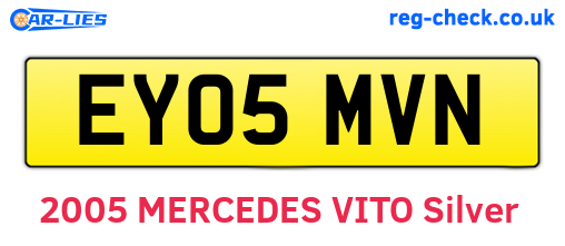 EY05MVN are the vehicle registration plates.