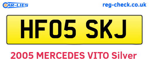 HF05SKJ are the vehicle registration plates.