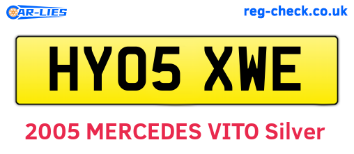 HY05XWE are the vehicle registration plates.