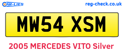 MW54XSM are the vehicle registration plates.