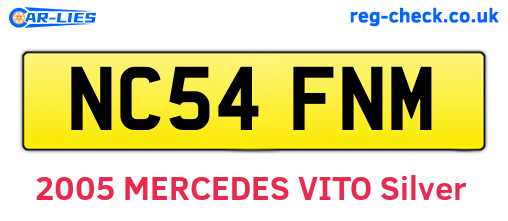 NC54FNM are the vehicle registration plates.