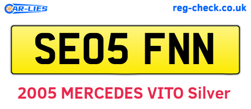 SE05FNN are the vehicle registration plates.