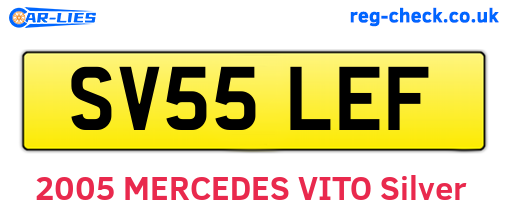 SV55LEF are the vehicle registration plates.
