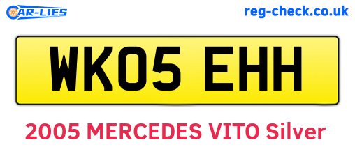 WK05EHH are the vehicle registration plates.