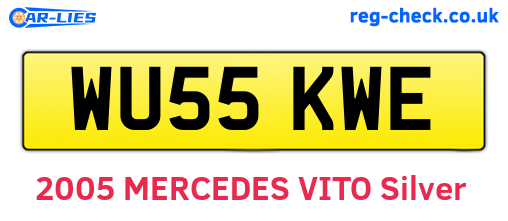 WU55KWE are the vehicle registration plates.