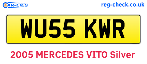 WU55KWR are the vehicle registration plates.