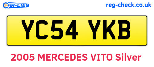 YC54YKB are the vehicle registration plates.