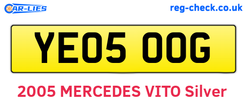 YE05OOG are the vehicle registration plates.