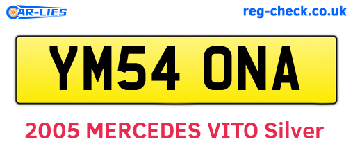 YM54ONA are the vehicle registration plates.