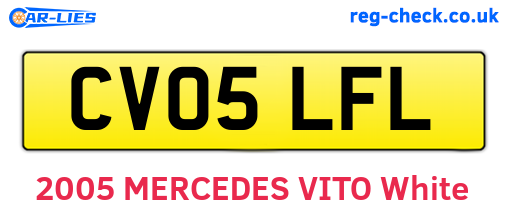 CV05LFL are the vehicle registration plates.
