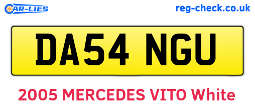 DA54NGU are the vehicle registration plates.