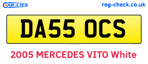 DA55OCS are the vehicle registration plates.