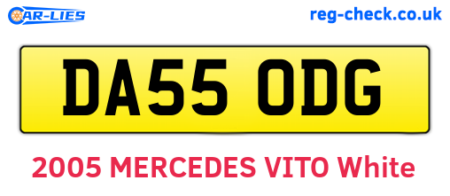 DA55ODG are the vehicle registration plates.