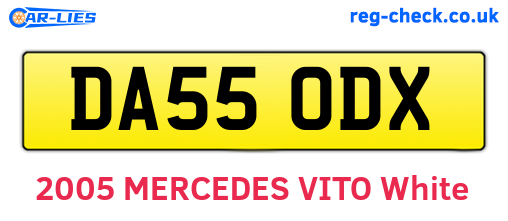 DA55ODX are the vehicle registration plates.