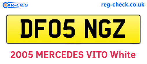 DF05NGZ are the vehicle registration plates.