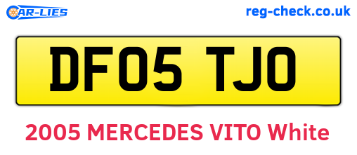 DF05TJO are the vehicle registration plates.