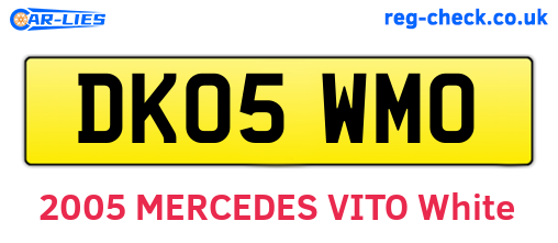 DK05WMO are the vehicle registration plates.