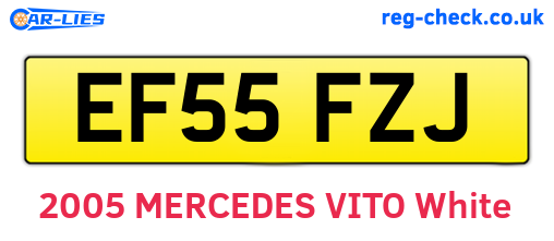 EF55FZJ are the vehicle registration plates.
