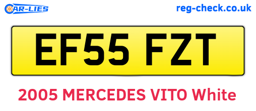 EF55FZT are the vehicle registration plates.