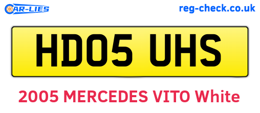 HD05UHS are the vehicle registration plates.