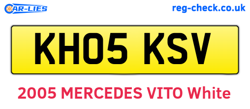 KH05KSV are the vehicle registration plates.