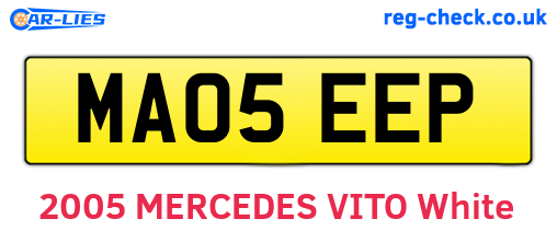 MA05EEP are the vehicle registration plates.