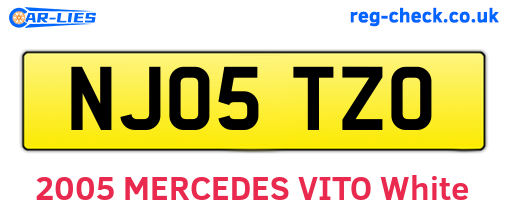NJ05TZO are the vehicle registration plates.