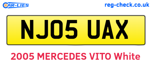 NJ05UAX are the vehicle registration plates.