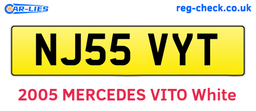 NJ55VYT are the vehicle registration plates.