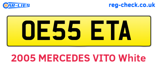 OE55ETA are the vehicle registration plates.