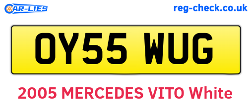 OY55WUG are the vehicle registration plates.