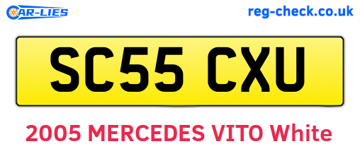 SC55CXU are the vehicle registration plates.