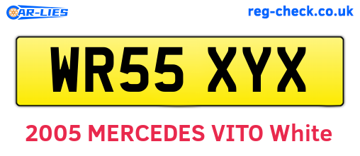 WR55XYX are the vehicle registration plates.
