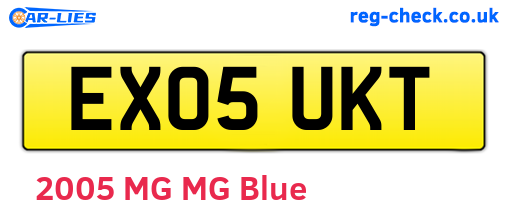 EX05UKT are the vehicle registration plates.