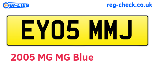 EY05MMJ are the vehicle registration plates.