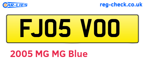FJ05VOO are the vehicle registration plates.