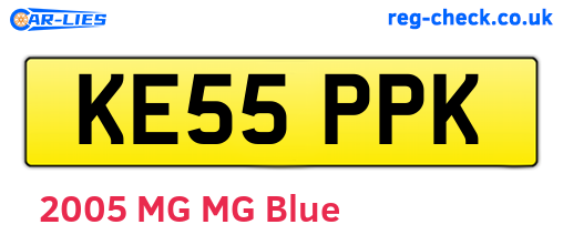 KE55PPK are the vehicle registration plates.