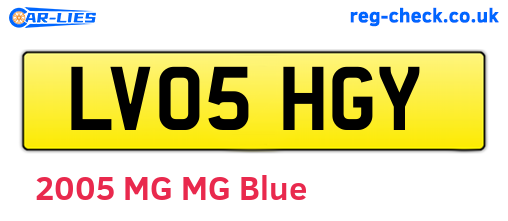 LV05HGY are the vehicle registration plates.