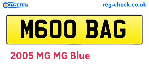 M600BAG are the vehicle registration plates.