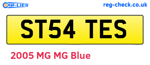 ST54TES are the vehicle registration plates.
